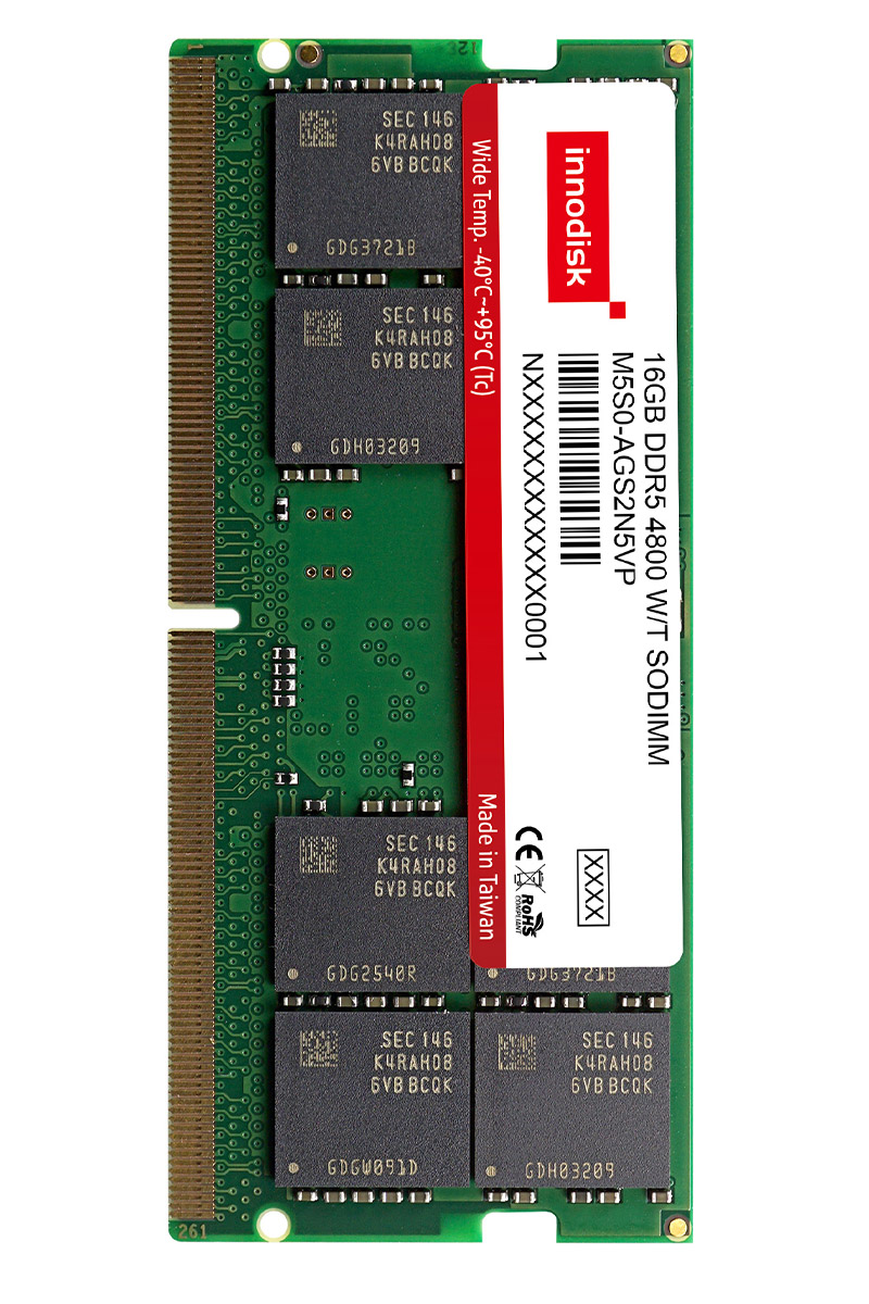 Innodisk M5S0-AGS2N5VP (16GB DIMM SO-DDR-5 DDR V, Industrial, <b>-40 to 85°C</b>)